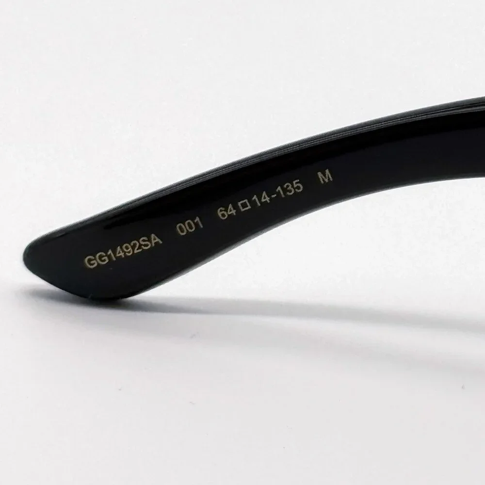 NEW GUCCI SUNGLASSES GG1492SA 001 BLACK UNISEX EYEWEAR - Picture 8 of 9